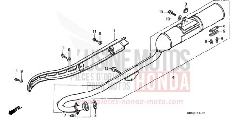 SILENCIEUX D'ECHAPPEMENT XR100RW de 1998